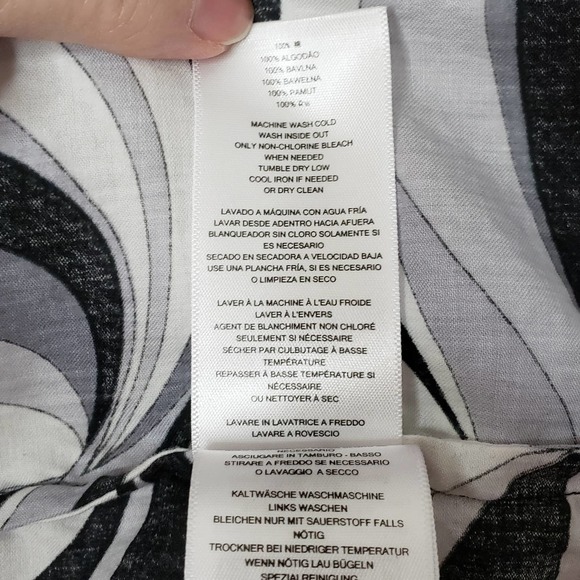 Michael Kors Geometric Roll Up Long Sleeve Blouse - Picture 7 of 7